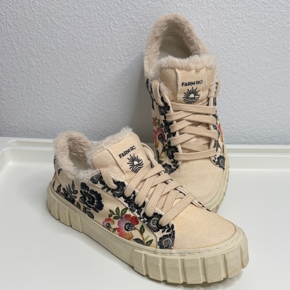 FARM RIO Romantic Garden Platform Sneakers Size EU 38 US 8 Shoes - Picture 1 of 9